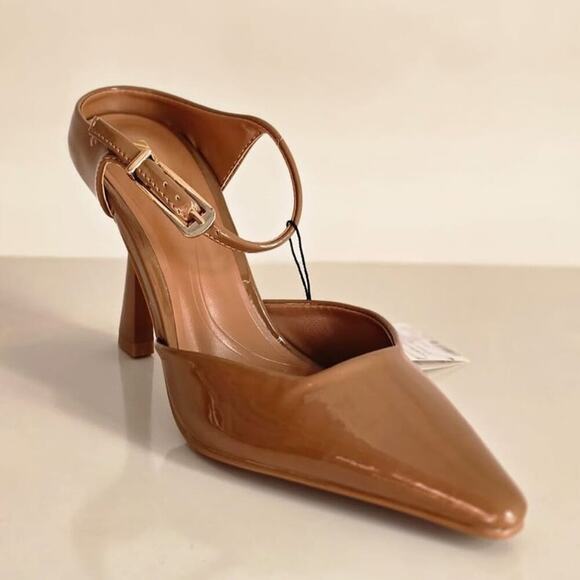 ZARA Faux Patent Leather Heels NWT LAST ONE!!! - Picture 4 of 16